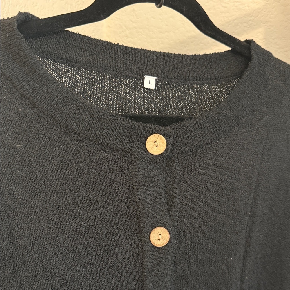 Women’s Beachy Knit Cardigan and Skort Coordinated 2 Pc Set Black Size LG NWOT - Picture 3 of 8